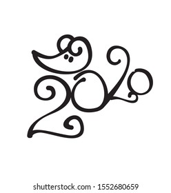 2020 Rat year typography concept design