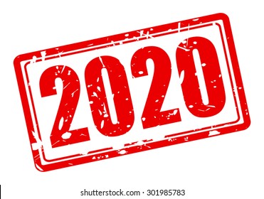 2020 red stamp text on white