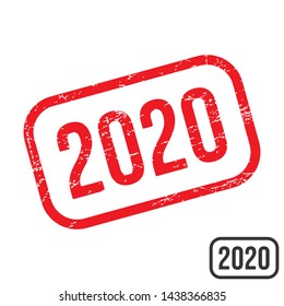2020 rubber stamp with grunge texture design. Vector illustration.