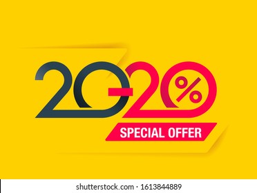 2020 sale 20% off  - limited winter special offer banner, flyer or poster - vector promo poster 