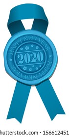 2020 sealing wax & ribbon vector illustration / Happy new year