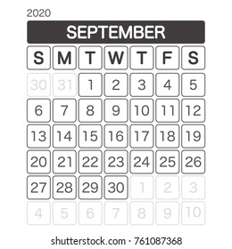 2020 SEPTEMBER Calendar Planner Design.