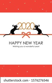 2020  Silhouette mice &  ribbon with gold leaf background