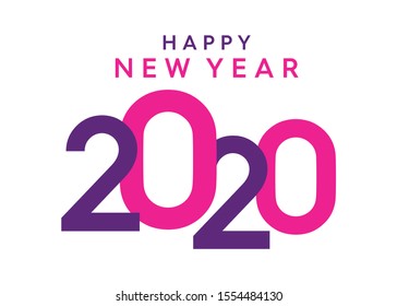 2020 simple modern typeface design. Vector design template for banner, card, business, greeting, calendar. Isolated background.