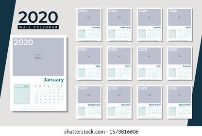 2020 simple and modern wall calendar