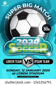 2020 Soccer Cup Illustration with Trendy Design for Social Media Post, Banner, Poster , Flyer, Schedule Match, etc