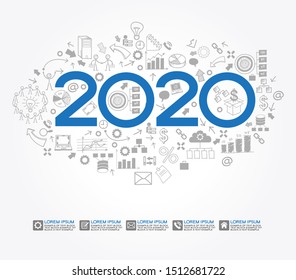 2020 text design on creative business success strategy. Concept modern template layoutю 