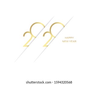 
2020 text design that is unique, simple and elegant. Cover of business diary for 2020. Modern brochure, card, banner design templates. Vector illustration. Gold texture. gradient background