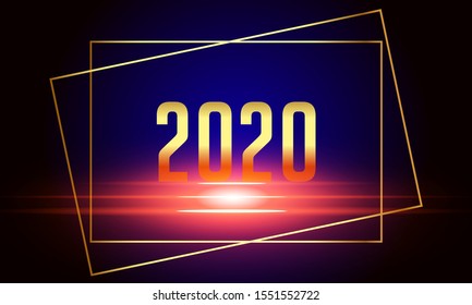 2020 text in elegant frame illustration 