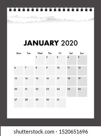 a 2020 torn calendar paper