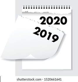 a 2020 torn calendar paper