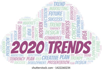 2020 Trends word cloud. Wordcloud made with text only.