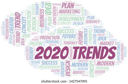 2020 Trends word cloud. Wordcloud made with text only.