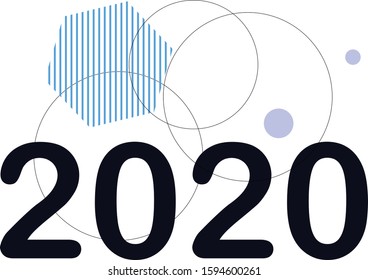 2020 typography vector illustration design.
