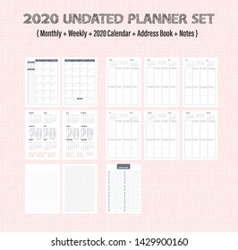 2020 undated planner set monthly