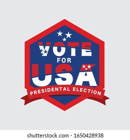 2020 United Stated Of America Presidential Election Vote Design Typography Logo Vector Illustration