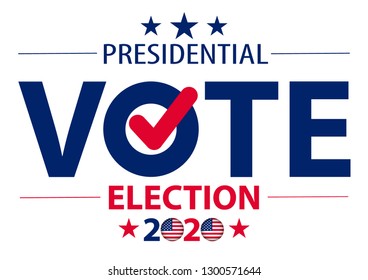 2020 United States of America Presidential Election banner. Election banner Vote 2020 with Patriotic Stars.