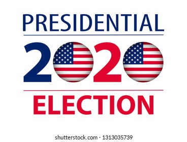 2020 United States of America Presidential Election banner. Election banner Vote 2020 with Patriotic Stars.