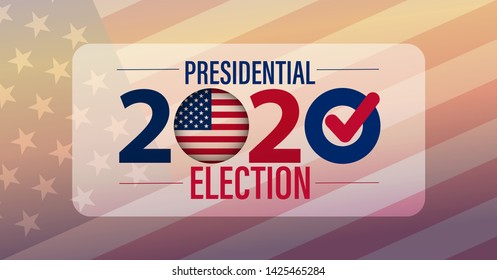 2020 United States of America Presidential Election banner. Election banner Vote 2020 with Patriotic Stars.