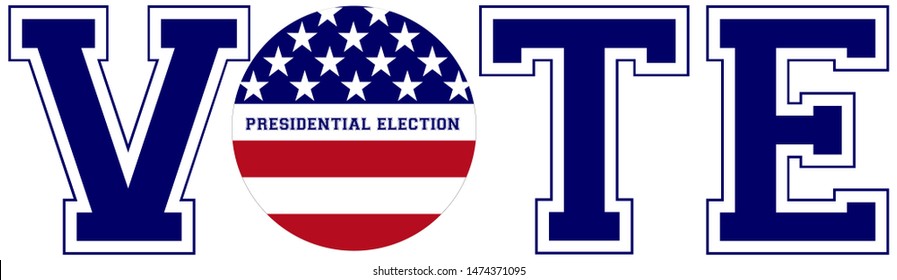 2020 United States of America Presidential election vote banner. Vector vote background for 2020 US presidential election