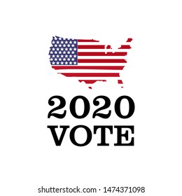 2020 United States of America Presidential election vote banner. Vector vote background for 2020 US presidential election