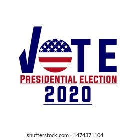 2020 United States of America Presidential election vote banner. Vector vote background for 2020 US presidential election