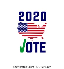 2020 United States of America Presidential election vote banner. Vector vote background for 2020 US presidential election