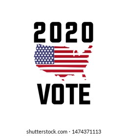 2020 United States of America Presidential election vote banner. Vector vote background for 2020 US presidential election