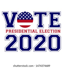 2020 United States of America Presidential election vote banner. Vector vote background for 2020 US presidential election