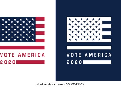 2020 United States of America Presidential election. Design logo. Vector illustration, banner for vote 2020