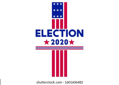 2020 United States of America Presidential Election banner. Election banner Vote 2020 with Patriotic Stars. Vector EPS 10.