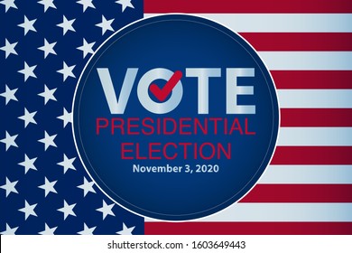 2020 United States of America Presidential Election banner. Election banner Vote 2020 with Patriotic Stars. Vector EPS 10.