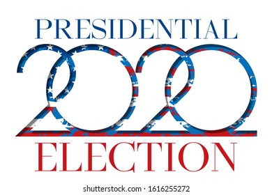 2020 United States of America Presidential Election banner. Election banner Vote 2020 with Patriotic Stars. Vector EPS 10.