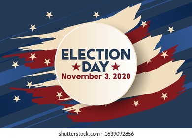 2020 United States of America Presidential Election banner. Election banner Vote 2020 with Patriotic Stars. Poster, card, banner, background design. Vector illustration eps 10.