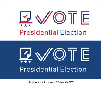 2020 United States of America Presidential Election voting banner. Election design news poster campaign