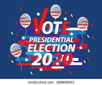 2020 United States of America Presidential Election banner. Election banner Vote 2020