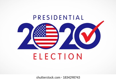 2020 United States of America Presidential Election banner. Vote 2020 banner with flag USA. Election day vector illustration