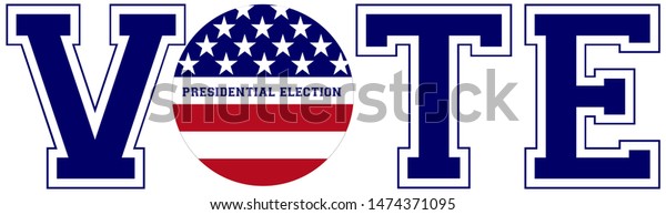 2020\
United States of America Presidential election vote banner. Vector\
vote background for 2020 US presidential\
election
