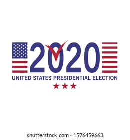 2020 United States of  Presidential Election banner.Vote. Patriotic illustration