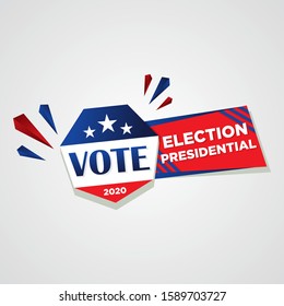 2020 United States of Presidential Election banner.Vote. Patriotic illustration