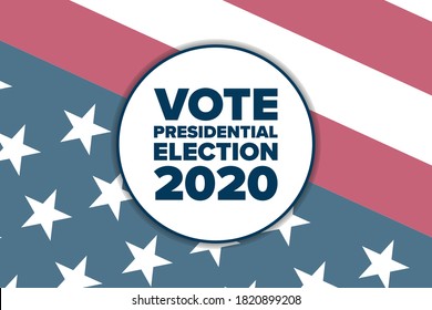 The 2020 United States Presidential Election concept. Template for background, banner, card, poster with text inscription. Vector EPS10 illustration