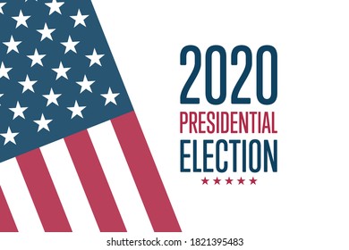 The 2020 United States Presidential Election concept. Template for background, banner, card, poster with text inscription. Vector EPS10 illustration