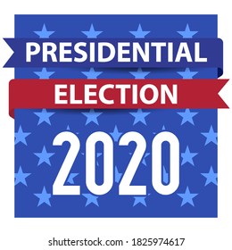 2020 United States presidential election square emblem. Vector illustration.