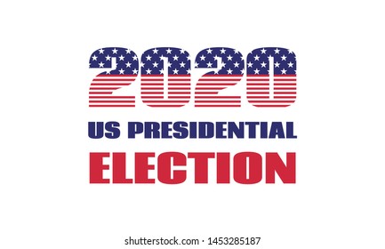 2020 US presidential election. Vector banner template. Double exposure