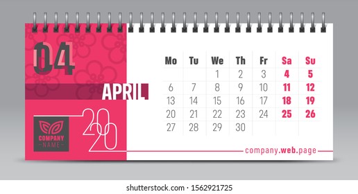 2020 vector calendar design, typography, illustration.