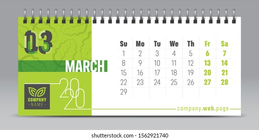 2020 vector calendar design, typography, illustration.