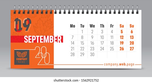 2020 vector calendar design, typography, illustration.