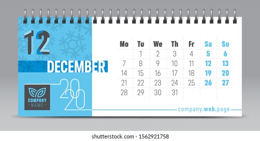 2020 vector calendar design, typography, illustration.