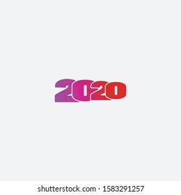 2020 vector design with large accents and smaller numbers and color gradations makes this design unique, modern.