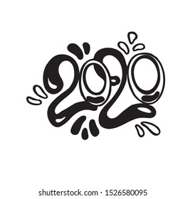 2020 vector digits on a white background